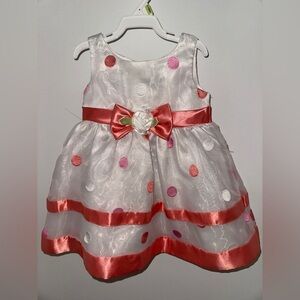 Youngland White Dress with Pink Accents